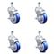 Service Caster 4 Inch Blue Polyurethane Swivel 12mm Threaded Stem Caster Set with Brake SCC-TS20S414-PPUB-BLUE-TLB-M1215-4 - alternate 1